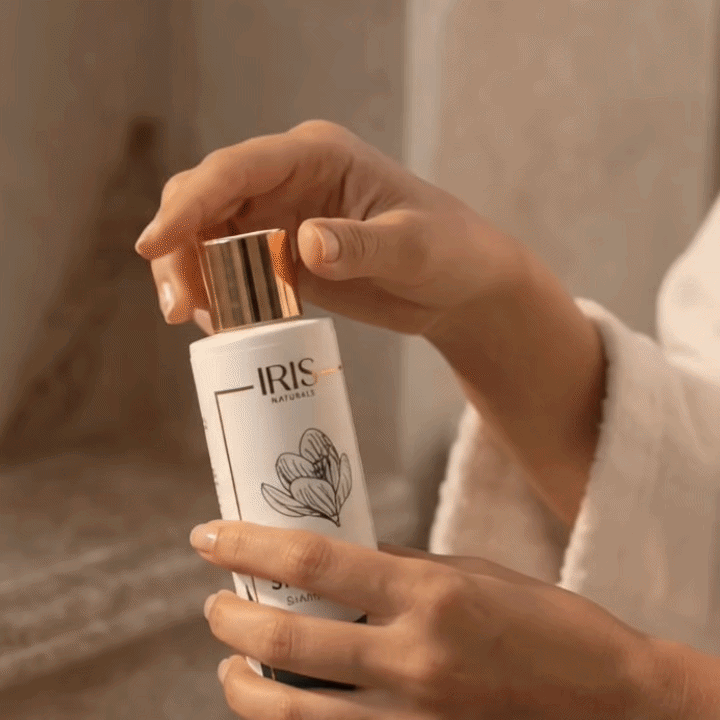 Prikaz nanošenja Iris Elixir Trio rutine na kosu